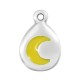 Ciondolo in Zama Smaltata a Forma di Luna a Goccia 11X14 mm