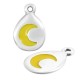 Colgante de Metal Zamak Gota con Luna Esmaltada 11x14mm