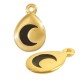 Enameled Zamak Charm Teardrop Moon 11x14mm
