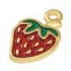 Ciondolo in Metallo Zama Fragola Smaltata 10x14mm