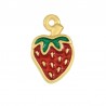 Plaqué or 24 carats/ Rouge transparent/ Vert turquoise transparent