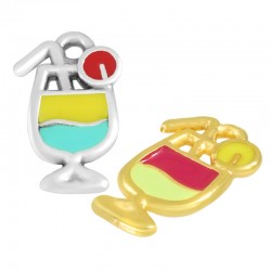 Charm Cocktail en Zamak Émaillé 10 x 15 mm