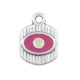 Enameled Zamak Charm Tag Evil Eye 12x13mm