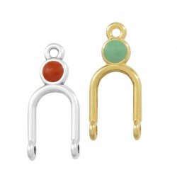 Charm Géométrique en Zamak Émaillé 10 x 21 mm