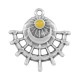 Enameled Zamak Pendant Sun & Moon 30x27mm
