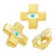 Enameled Zamak Slider Cross with Evil Eye 16x14mm Ø3x1.7mm