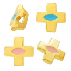 Croix Coulissante en Zamak Émaillé 16 x 14 mm Ø 3 x 1.7 mm