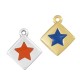 Charm en Zamak Émaillé en Forme de Losange avec Étoile 15 mm