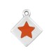 Charm en Zamak Émaillé en Forme de Losange avec Étoile 15 mm