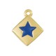 Enameled Zamak Charm Rhombus with Star 15mm