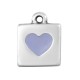 Enameled Zamak Charm Square with Heart 11mm