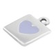 Enameled Zamak Charm Square with Heart 11mm