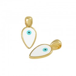 Breloque en Zamak Émaillé en Forme de Larme avec œil Maléfique 9 x 18 mm