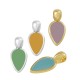 Enameled Zamak Charm Teardrop 9x18mm