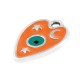 Charm cœur en Zamak Émaillé avec œil Maléfique et lune 13 x 18 mm