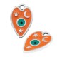 Charm cœur en Zamak Émaillé avec œil Maléfique et lune 13 x 18 mm