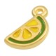 Enameled Zamak Charm Lemon Slice 10x12mm