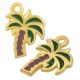 Enameled Zamak Charm Palm Tree 12x14mm