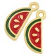 Enameled Zamak Charm Watermelon Slice 9x14mm