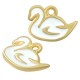 Charm Cygne en Zamak Émaillé 11 x 13 mm