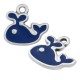 Enameled Zamak Charm Whale 14x11mm