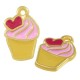 Ciondolo in Zama Smaltata Gelato con Cuore 11X15Mm