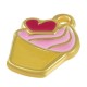 Enameled Zamak Charm Ice Cream with Heart 11x15mm