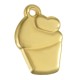 Enameled Zamak Charm Ice Cream with Heart 11x15mm