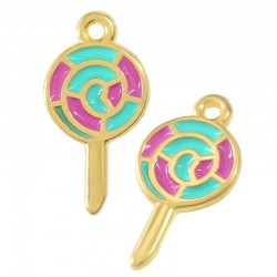 Charm en Zamak Émaillé Bonbon 10 x 17 mm