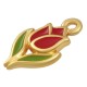 Enameled Zamak Charm Flower Tulip 10x15mm