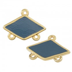 Charm en Zamak Émaillé Losange et 3 Anneaux 22 x 13 mm