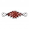 999° Silver Antique Plated/ Glitter Red