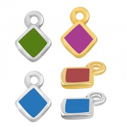 Charm en Zamak Émaillé en Forme de Losange 8 mm