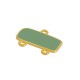 Charm Rectangulaire en Zamak Émaillé avec 3 Anneaux 24 x 10 mm