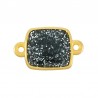 24K Gold Plated/ Glitter Black