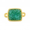 Plaqué or 24 carats/ Vert pailleté