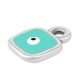 Enameled Zamak Charm Square with Evil Eye 7mm