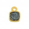 Plaqué or 24 carats/ Noir pailleté