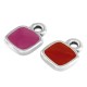 Enameled Zamak Charm Square 7mm