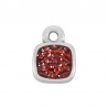 Argent 999° plaqué antique/ Rouge pailleté