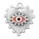 Charm cœur en Zamak Émaillé avec œil Maléfique 25 mm