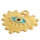 Enameled Zamak Charm Heart with Evil Eye 25mm