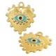 Enameled Zamak Charm Heart with Evil Eye 25mm