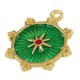 Charm rond en Zamak Émaillé avec Étoile 16 mm
