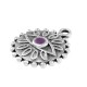Charm rond en Zamak Émaillé avec œil Maléfique et Fleur 14 mm