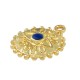 Enameled Zamak Charm Round with Evil Eye & Flower 14mm