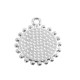 Ciondolo Rotondo in Zama Smaltata con Occhio Malvagio e Fiore 14 mm