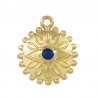 Plaqué or 24 carats/ bleu cobalt foncé