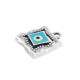Charm Carré en Zamak Émaillé avec œil Maléfique 15 x 18 mm