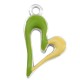 Colgante de Metal Zamak Corazón Irregular Esmaltado 11x20mm